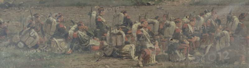 Scène militaire : les tambours du 1er régiment des grenadiers de la Garde (fragment du..., 1883. Creator: Jean Baptiste Edouard Detaille.