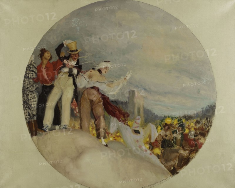 Esquisse pour la mairie du 10ème (salle des fêtes): Parade sur les boulevards, between 1905 and 1908 Creator: Auguste-François-Marie Gorguet.