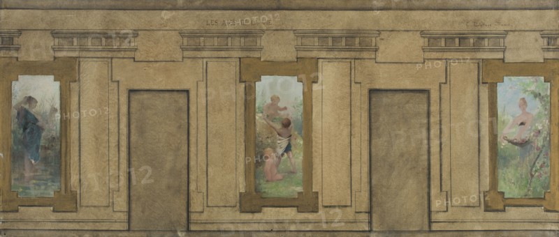 Esquisse pour la mairie de Courbevoie : Les âges de la vie. La Jeunesse. L'Enfance. La..., 1884. Creators: Ernest Jean Delahaye, Louis Picard.
