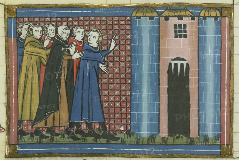 Arrival of Hospitallers in Baniyas (From "Li rommans de Godefroy de Buillon et de Salehadin"), 1337. Creator: Maître de Fauvel (active 1314-1340).