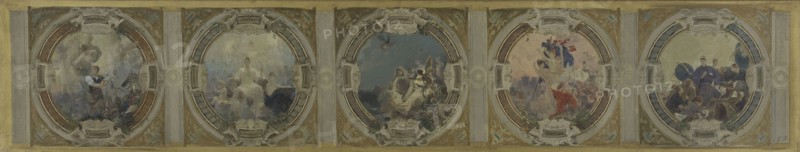 Esquisse pour la galerie Lobau de l'Hôtel de Ville de Paris : L'Art. L'Histoire..., 1890. Creators: Georges-Picard Picard, Auguste Charles Risler.