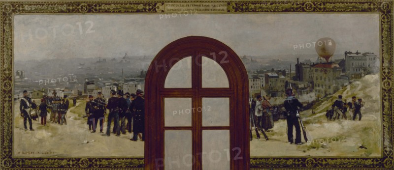 Esquisse pour le cabinet du préfet de l'Hôtel de Ville de Paris : Le départ du ballon..., 1889. Creators: René Joseph Gilbert, Henri-Louis Dupray.
