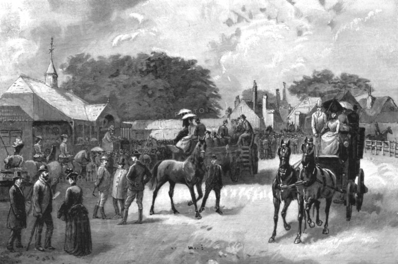 ''The July sales at Newmarket - a sketch in Tattersall's sale paddock', 1890. Creator: Unknown.