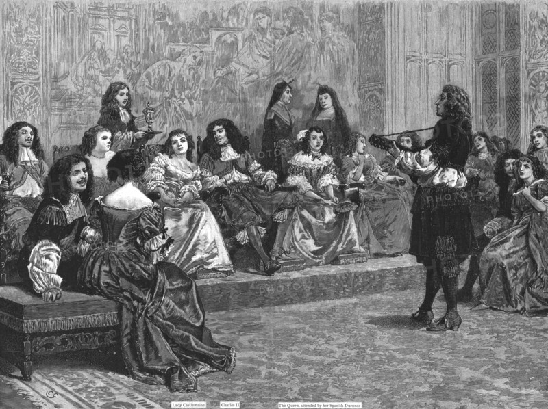 'Historical Aspects of Hampton Court - Charles II and his Court during the Plague of London', 1890. Creator: Unknown.