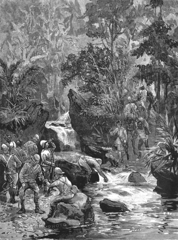 'The Return of the Chin Lushai Expeditionary Force - A welcome drink after a climb, 1890. Creator: Unknown.