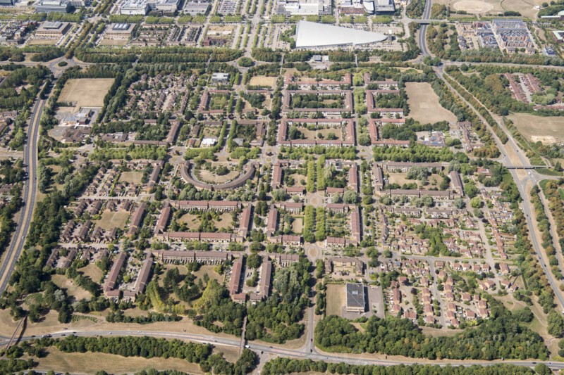 Fishermead housing estate, Milton Keynes, 2018.