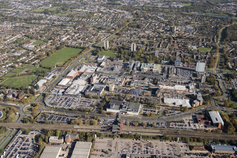 Stevenage town centre, Hertfordshire, 2018.
