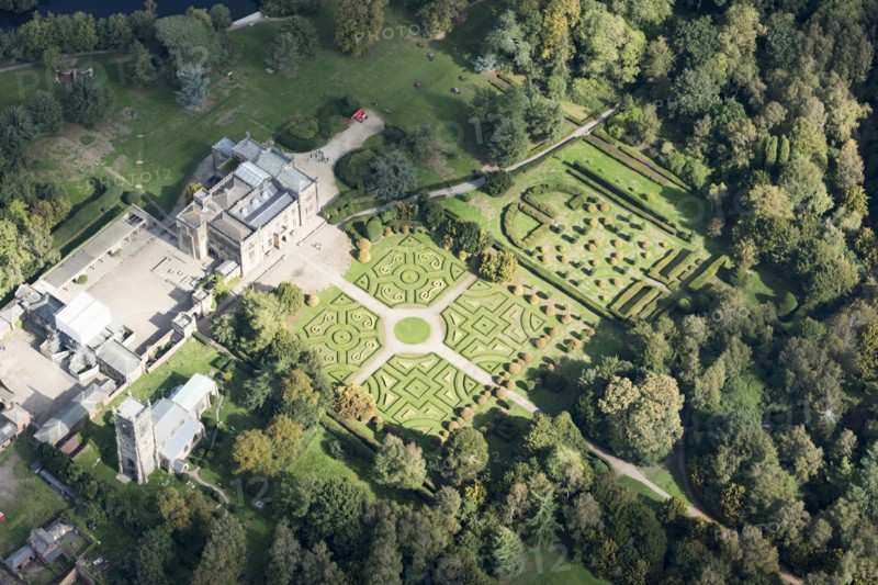 The Parterre Garden at Elvaston Castle, now part of Elvaston Castle Country Park, Derbyshire, 2018.