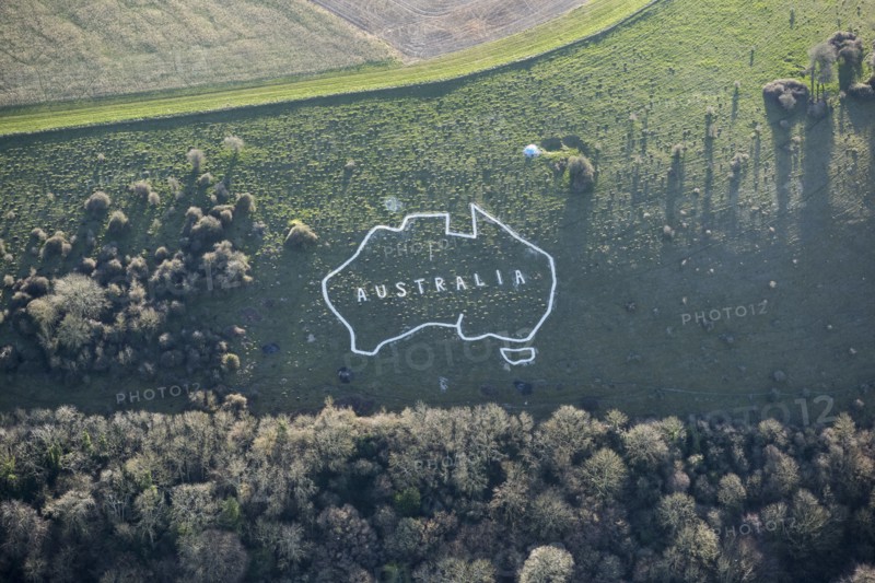 Outline chalk map of Australia, Wiltshire, 2019. Creator: Damian Grady.