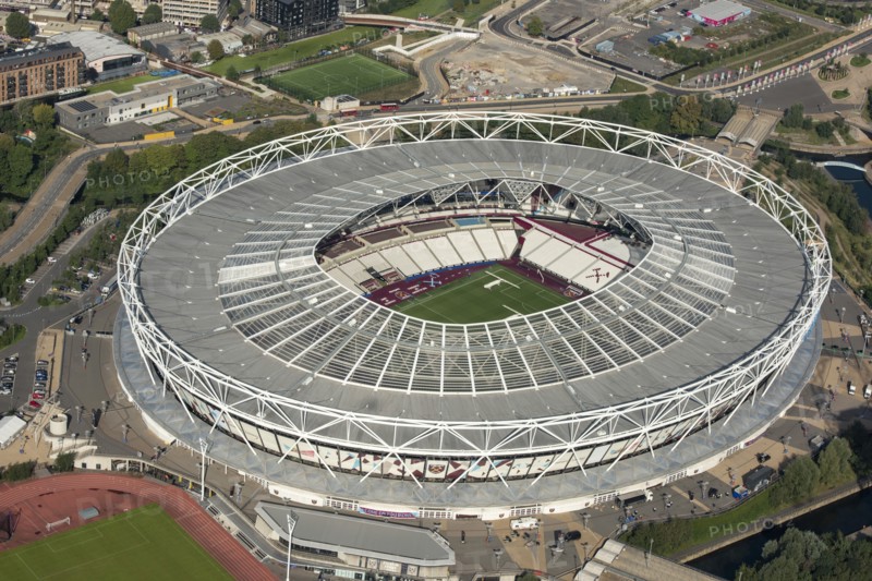 London Stadium, home of.West Ham Football Club, Stratford Marsh, London, 2021. Creator: Damian Grady.