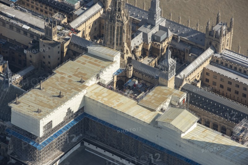 Renovation works at the Houses of Parliament, Westminster, Greater London Authority, 2021.