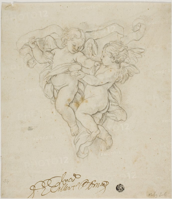 Spandrel Decoration with Two Putti, n.d. After Carlo Maratti.