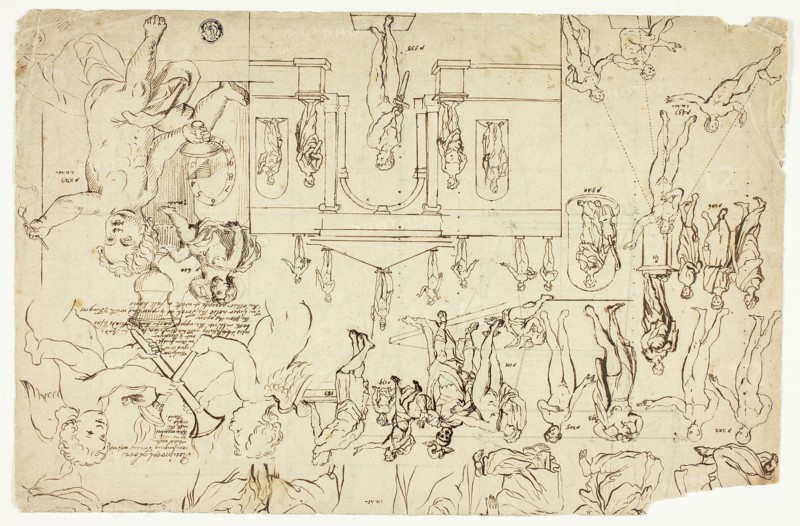 Copies after Illustrations of Statues and Paintings (recto); (Measurements for a Man's Skeleton (verso)), n.d.