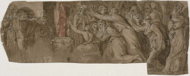 Story of Niobe: Priests and Worshippers before a Statue of Niobe, n.d.