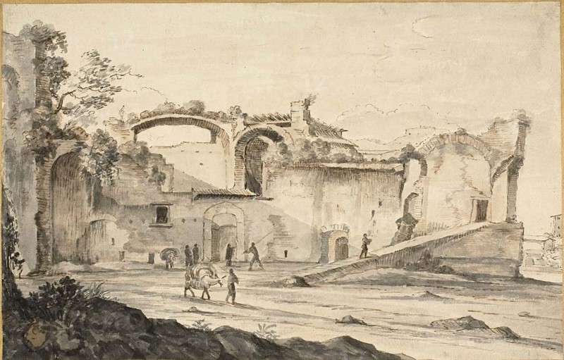 Travelers before a Ruin, n.d. Attributed to Bartholomeus Breenbergh.