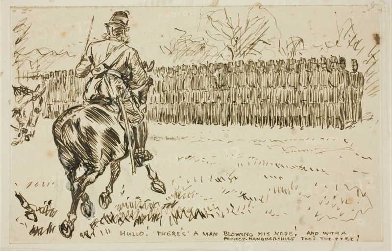 A Military Inspection, 1870/91. Creator: Charles Samuel Keene.