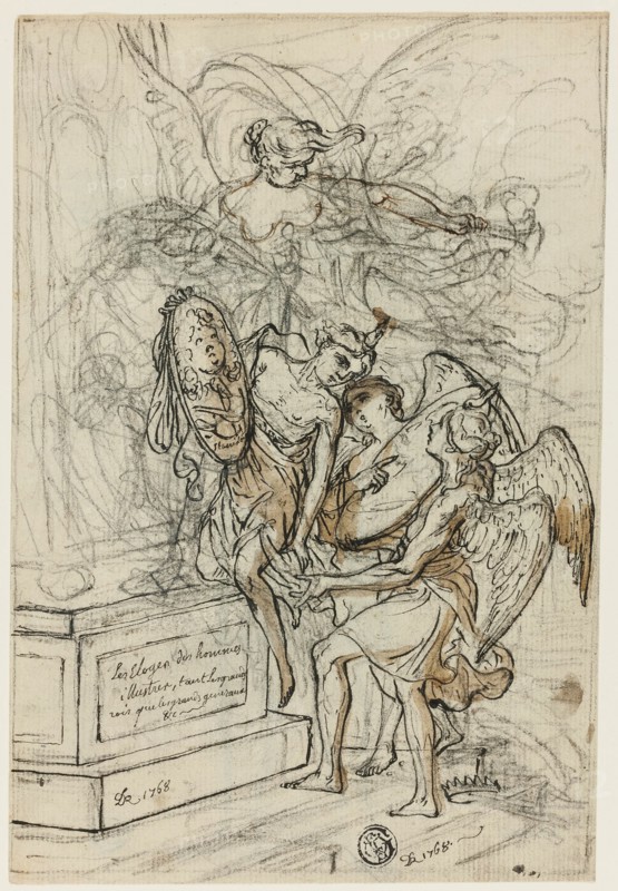 Allegory in Honor of King Stanislas Leczynski (recto), n.d. Creator: Claude-Louis Desrais.