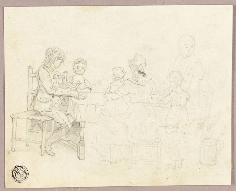 Family at a Table, n.d. Attributed to George Morland.