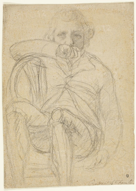 Portrait of Fuseli (recto); Sketch of a Hand (verso), 1761/1825 (recto); 1770/80 (verso). Attributed to Henry Fuseli.