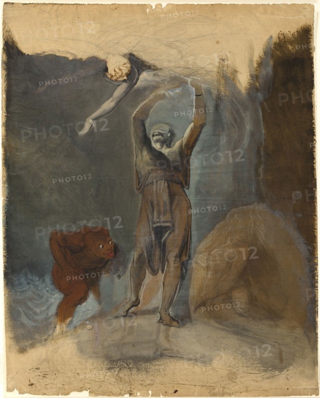 Prospero, Miranda, Caliban and Ariel, 1800/05. Attributed to Henry Fuseli.