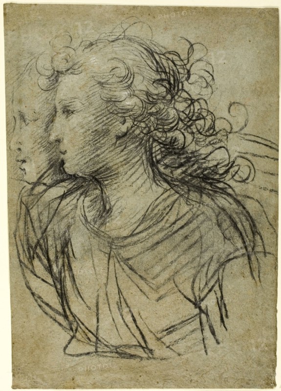 Half-Length View of Female in Profile to Left (recto), 17th century. Creator: Jacopo Confortini.