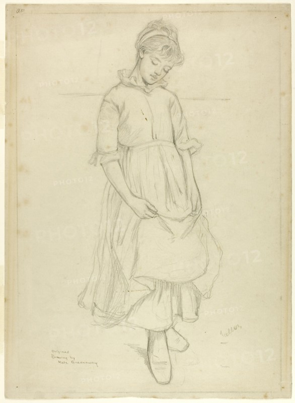Standing Girl, c. 1870. Attributed to Kate Greenaway.