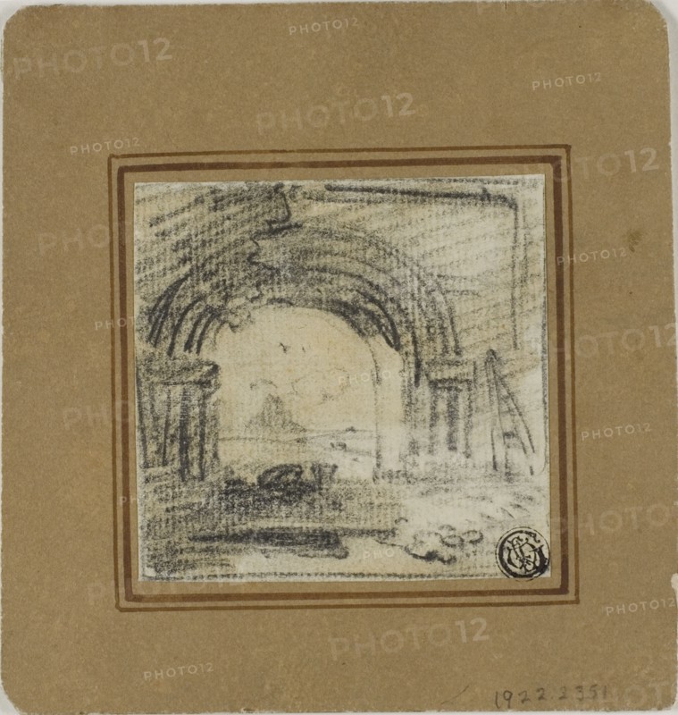 Sketch of an Arch, n.d. Attributed to Richard Wilson or possibly the circle of Hubert Robert.
