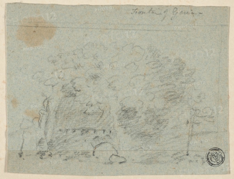 Sketch of Trees Near Bridge (recto); Sketch of Building (verso), n.d. Attributed to Richard Wilson.