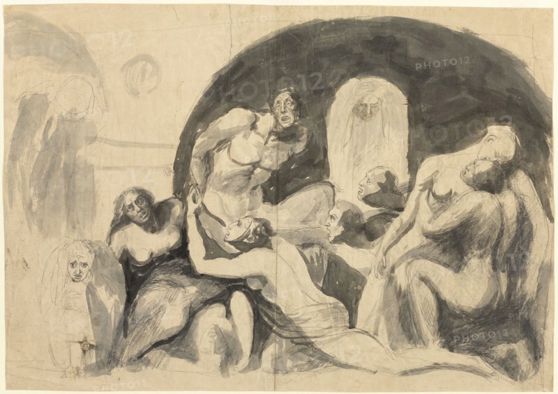 One Cycle of Hell, 1750/1850. Circle of Henry Fuseli.