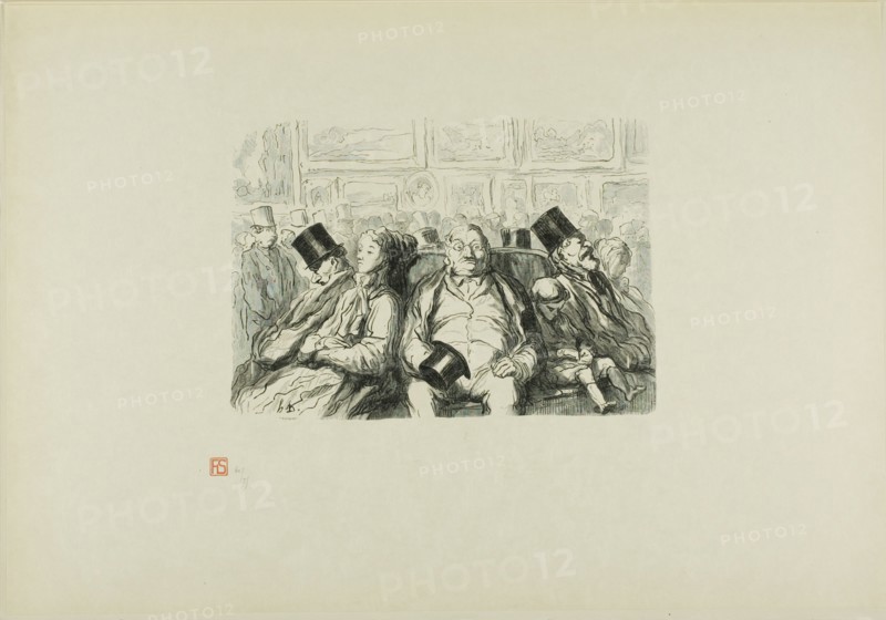 Paris, The great Art exhibition: In the Great Salon, A moment of reflection, 1868, printed 1920. Creator: Etienne Carjat.
