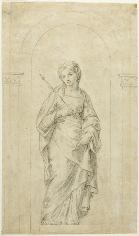 Saint Standing in a Niche, n.d. Follower of Carolo Maratti.
