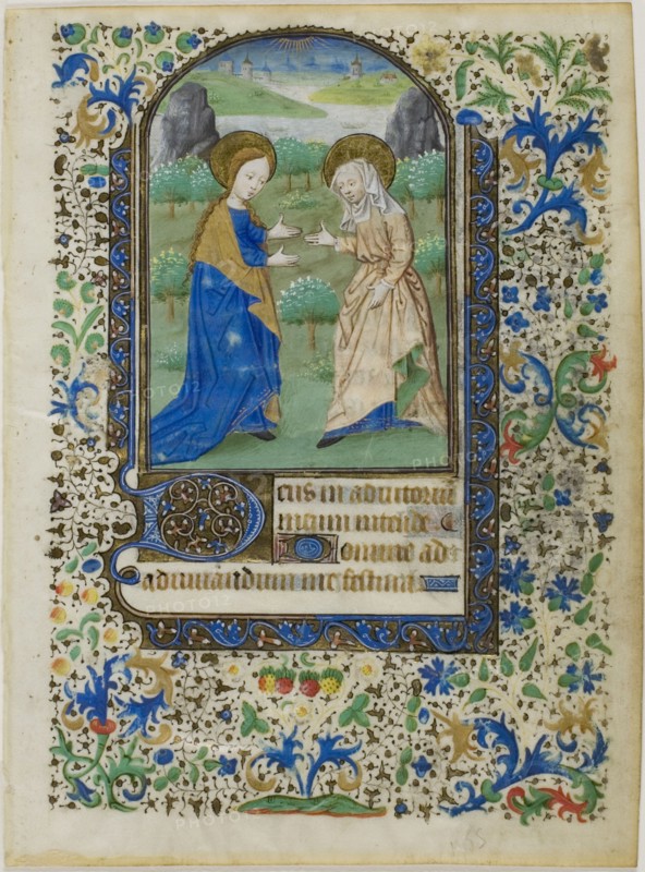 The Visitation, from a Book of Hours, 1440s.