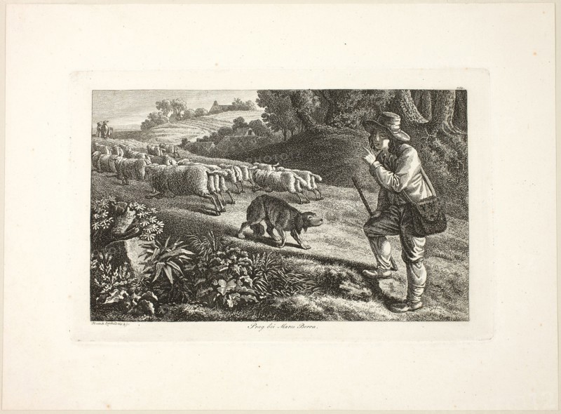 Arcadian Shepherd Boy and His Flock of Sheep, 1810.