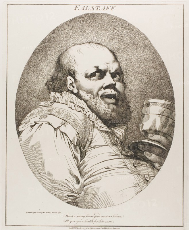 Falstaff, originally published March 15, 1776,  published 1809. Creator: John Hamilton Mortimer.