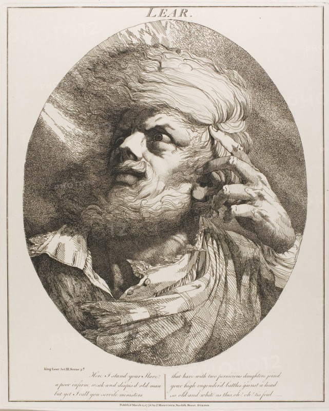 Lear, March 15, 1776 (originally published); published 1809. Creator: John Hamilton Mortimer.