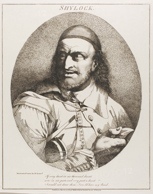 Shylock, originally published March 15, 1776, published 1809. Creator: John Hamilton Mortimer.