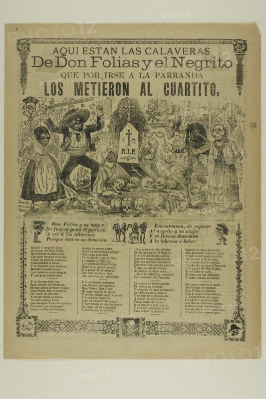 Aquí están las calaveras de Don Folias y el Negrito (Here Are the Calaveras of Don Folias and El Negrito), n.d.