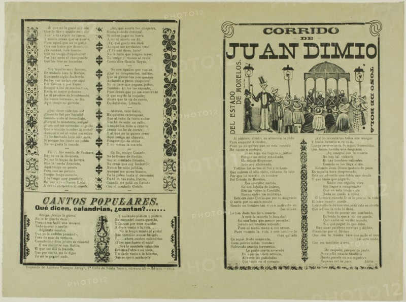 Corrido of Juan Dimio, 1913.