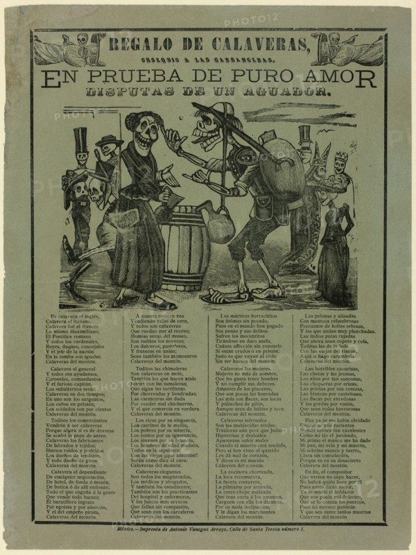 Gift of Calaveras, Given to the Chickpea Sellers. As Proof of True Love, Quarrels of a Water Seller, n.d.