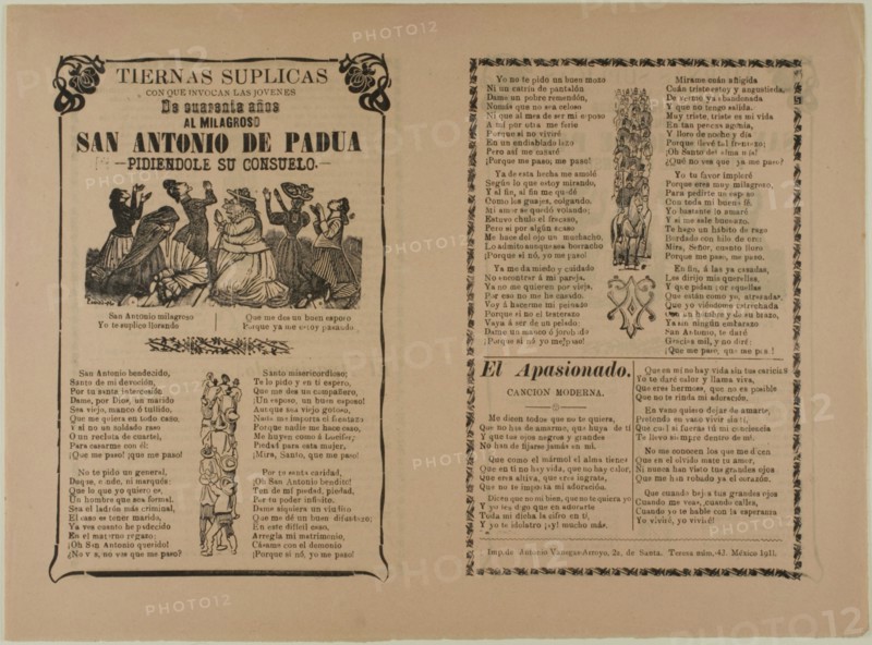 Heartfelt Pleas Invoked by the Youth of 40 Years to the Miraculous St. Anthony of Padua..., 1911. Creator: José Guadalupe Posada.