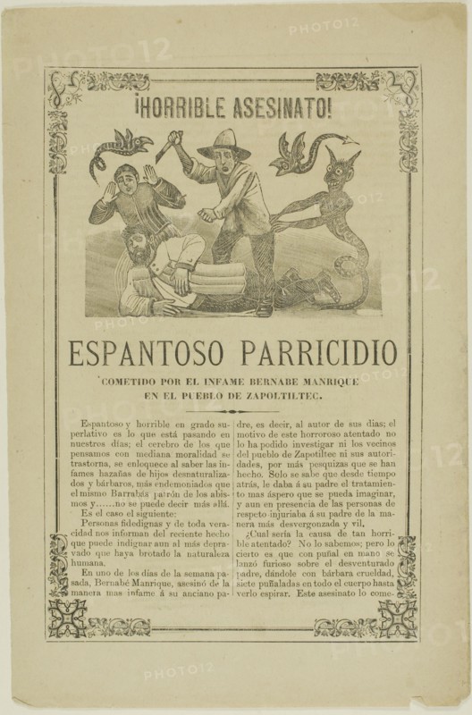 Horrible Murder! Shocking Parricide Committed by the Infamous Bernabe Manrique, 1880–1913.