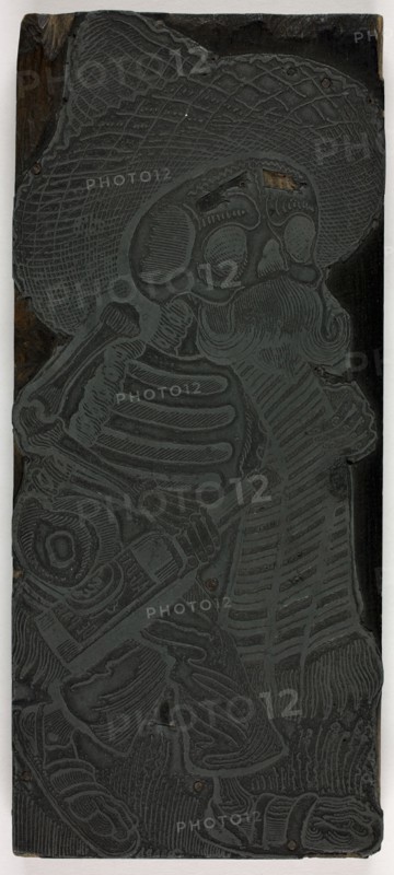 Printing block for Calavera of the Masses, no. 2, 1910.