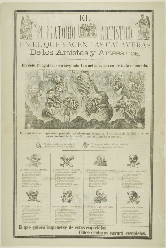 The Artistic Purgatory, Wherein Sprawl the Calaveras of Artists and Artisans, n.d.
