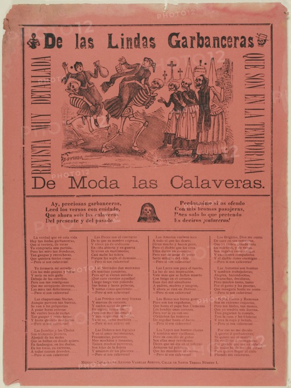 The Lovely Garbanzo-Sellers as Calaveras, 1880–1913.