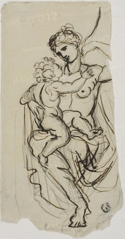 Venus and Cupid, n.d. Possibly by Giovanni Battista Cipriani.
