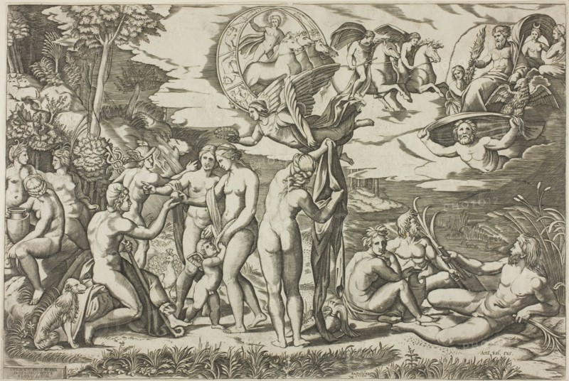 The Judgment of Paris, c. 1520. Creator: Marcantonio Raimondi.