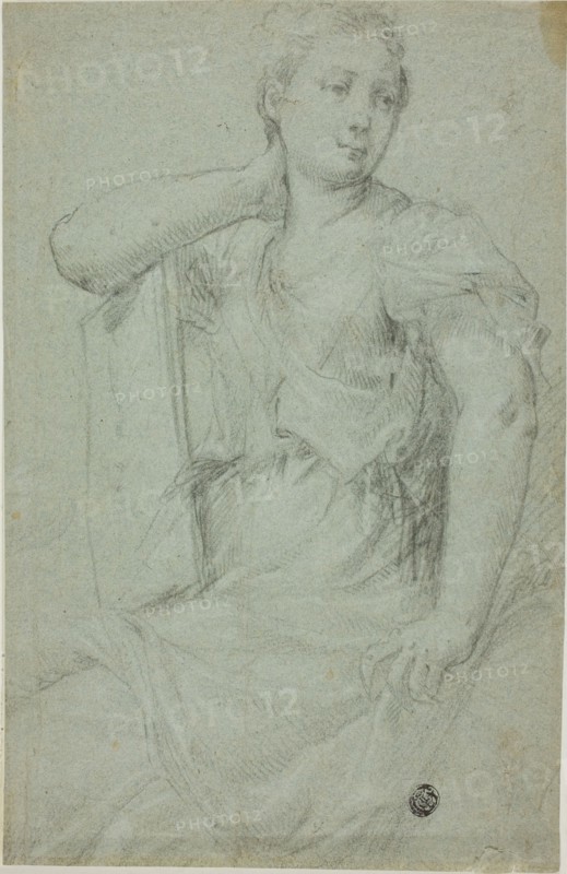 Seated Woman with Folio Resting on Her Lap, n.d. Style of Mario Balassi.