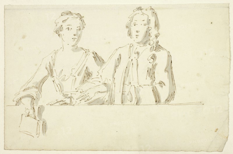 Bust Length Couple, n.d. Possibly by William Hogarth.
