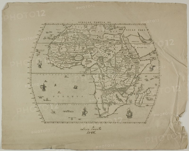 Africae Tabula XII, 1588, reprinted 1889. Map of Africa.