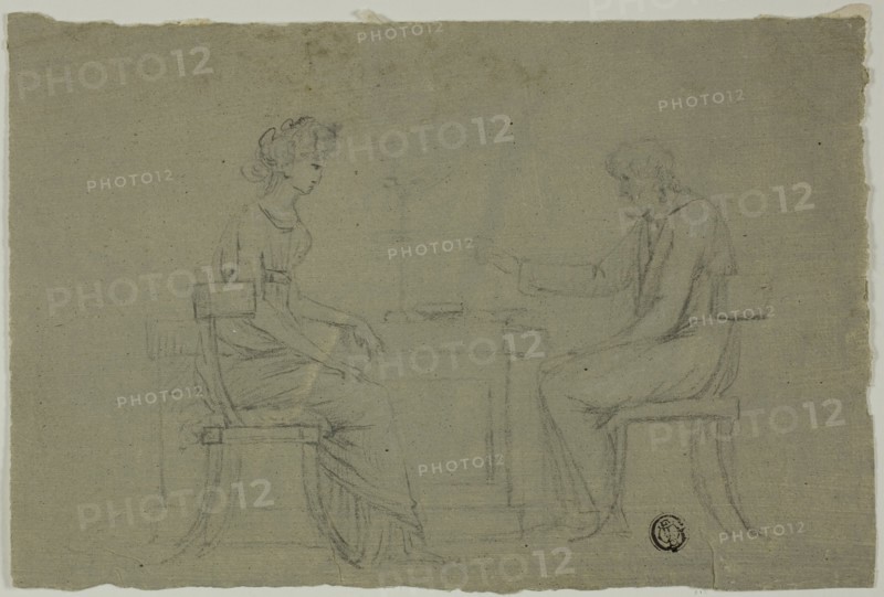Man and Woman Seated at Table, n.d.
